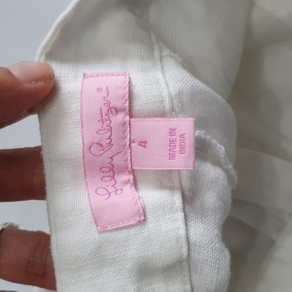 Lilly Pulitzer Ziva Cargo Embroidered Linen Pants - Picture 4 of 11